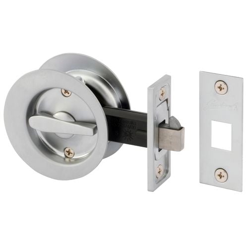 Gainsborough Satin Chrome Circular Privacy Sliding Cavity Door Set