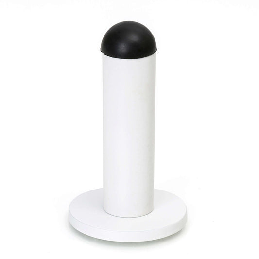 75mm Round Pole Wall Mount Door Stop - White